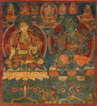 White Tara and Green Tara. Western Tibet (Guge) by Unknown